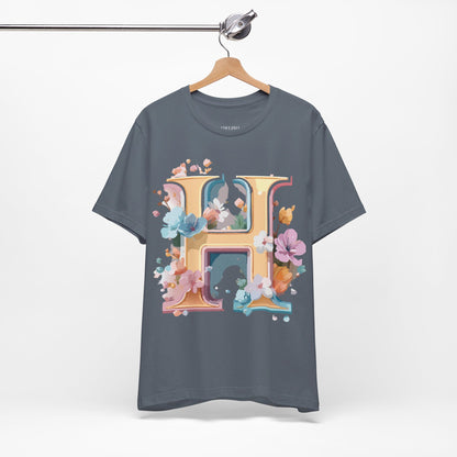Natural Cotton Tee Shirt - Letters Collection - H Printify