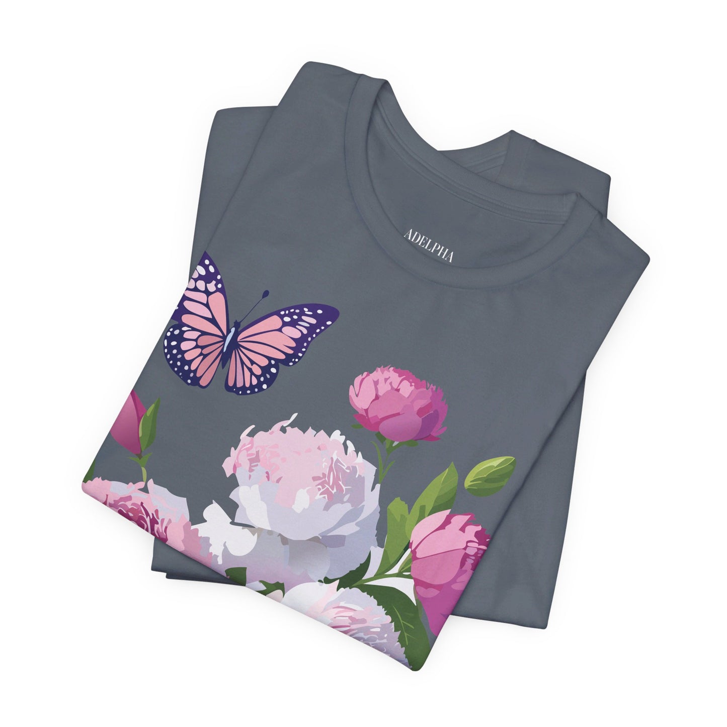 T-shirt en coton naturel avec fleurs