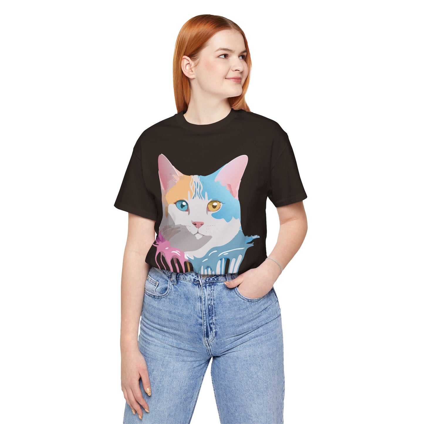 T-shirt en coton naturel avec chat