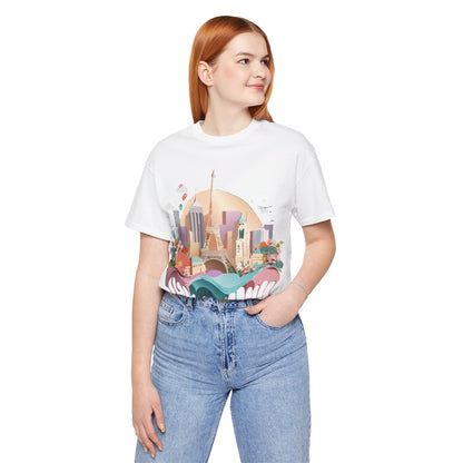 Natural Cotton Tee Shirt - Beautiful Places Collection - Paris Printify