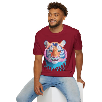 Tiger Print Unisex Softstyle Breathable Cotton Tee 64000 Gildan Shirt