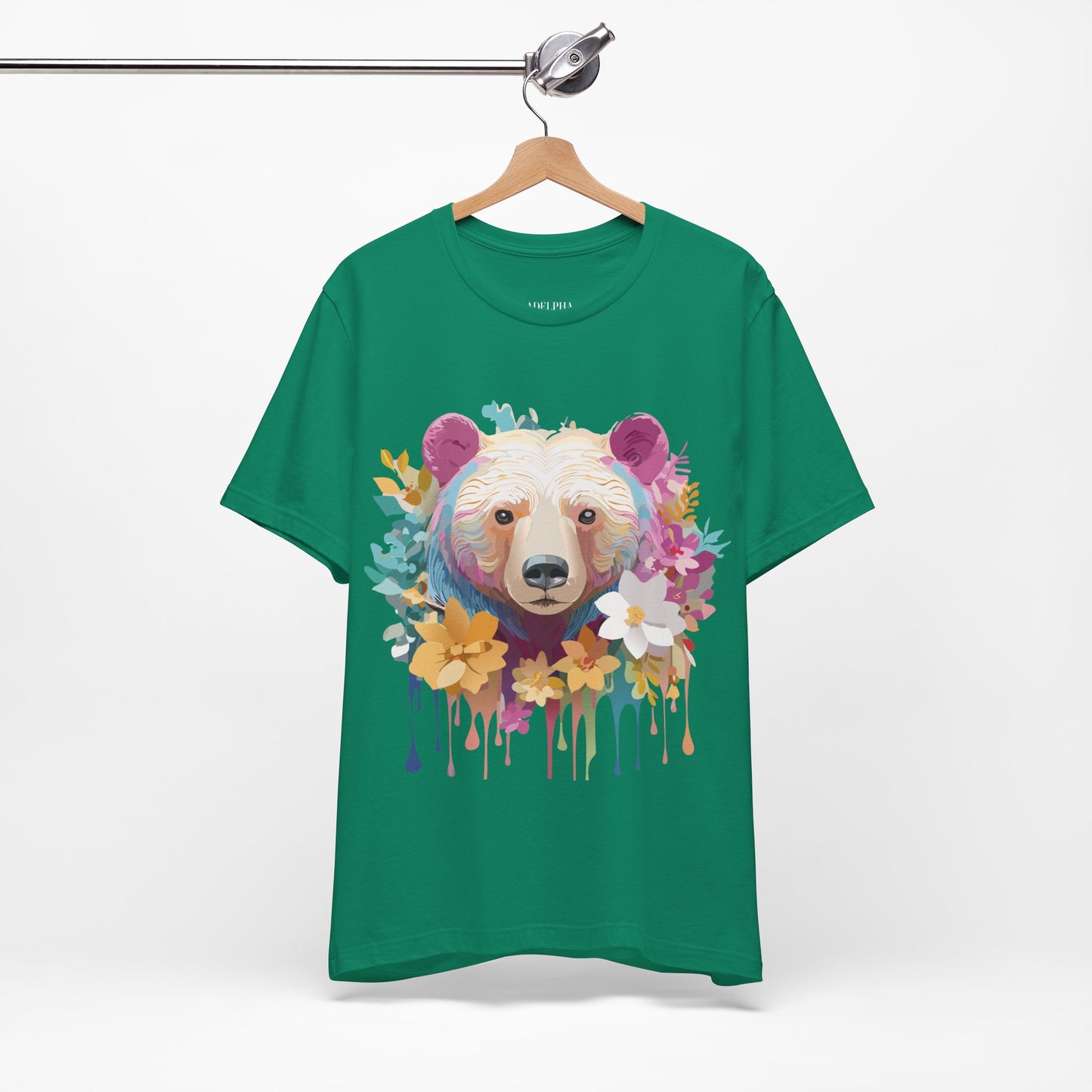 Natural Cotton Tee Shirt with Bear