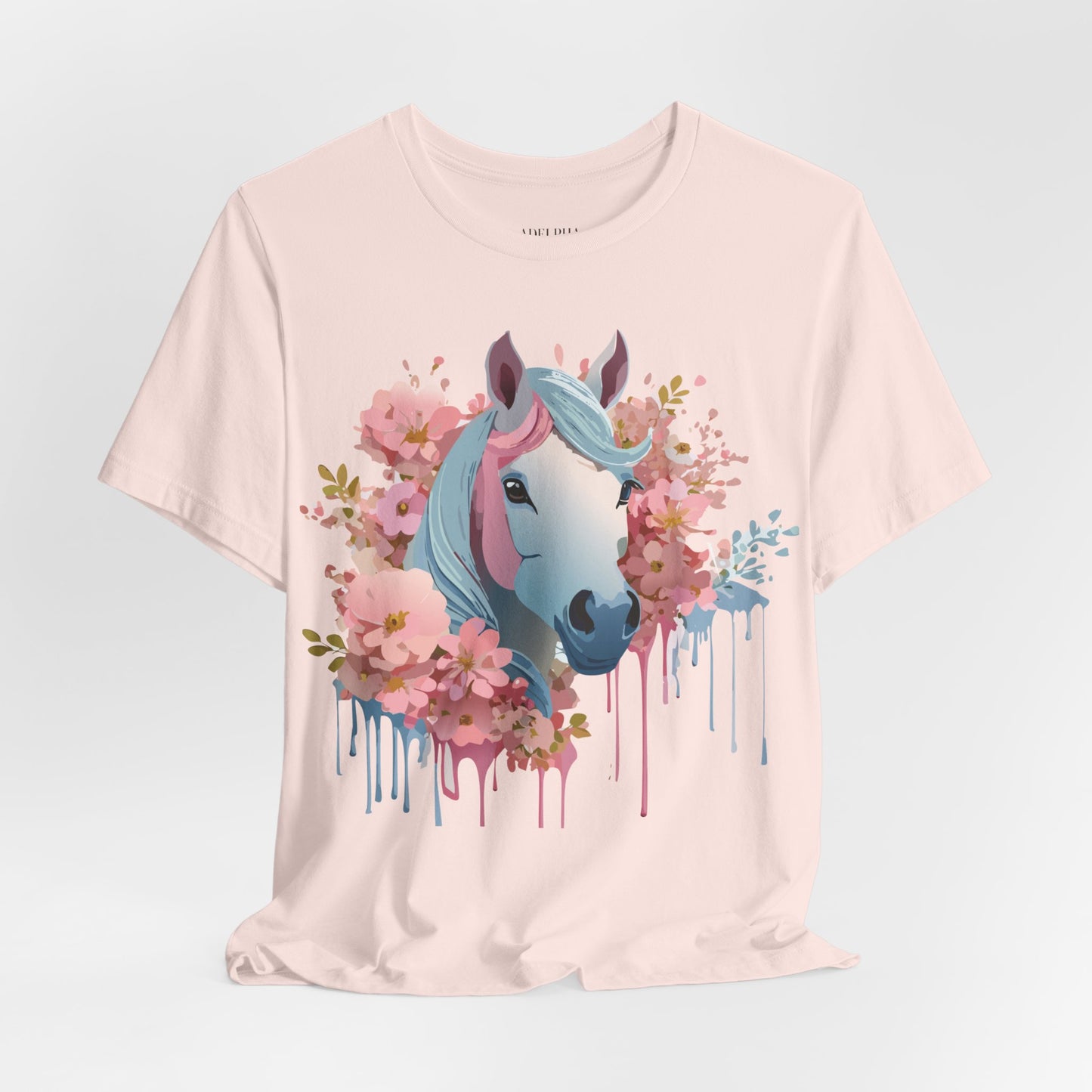 Natural Cotton Tee Shirt with Horse