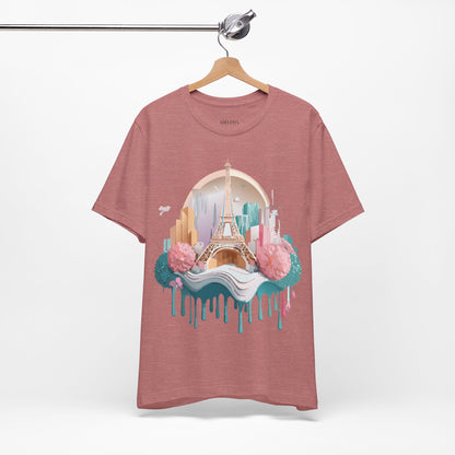Natural Cotton Tee Shirt - Beautiful Places Collection - Paris Printify