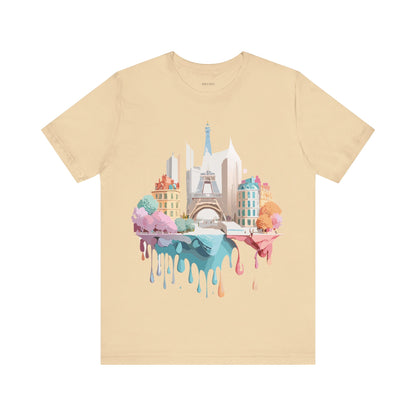 Natural Cotton Tee Shirt - Beautiful Places Collection - Paris Printify
