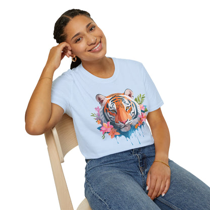 Tiger Shirt Unisex Animal Tee Gildan Softstyle 64000 Cotton Tee