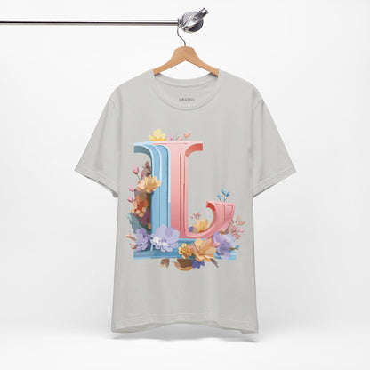 Natural Cotton Tee Shirt - Letters Collection - L Printify