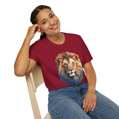 Gildan Softstyle Lion Print T Shirt Floral Tee For Unisex Everyday Comfort