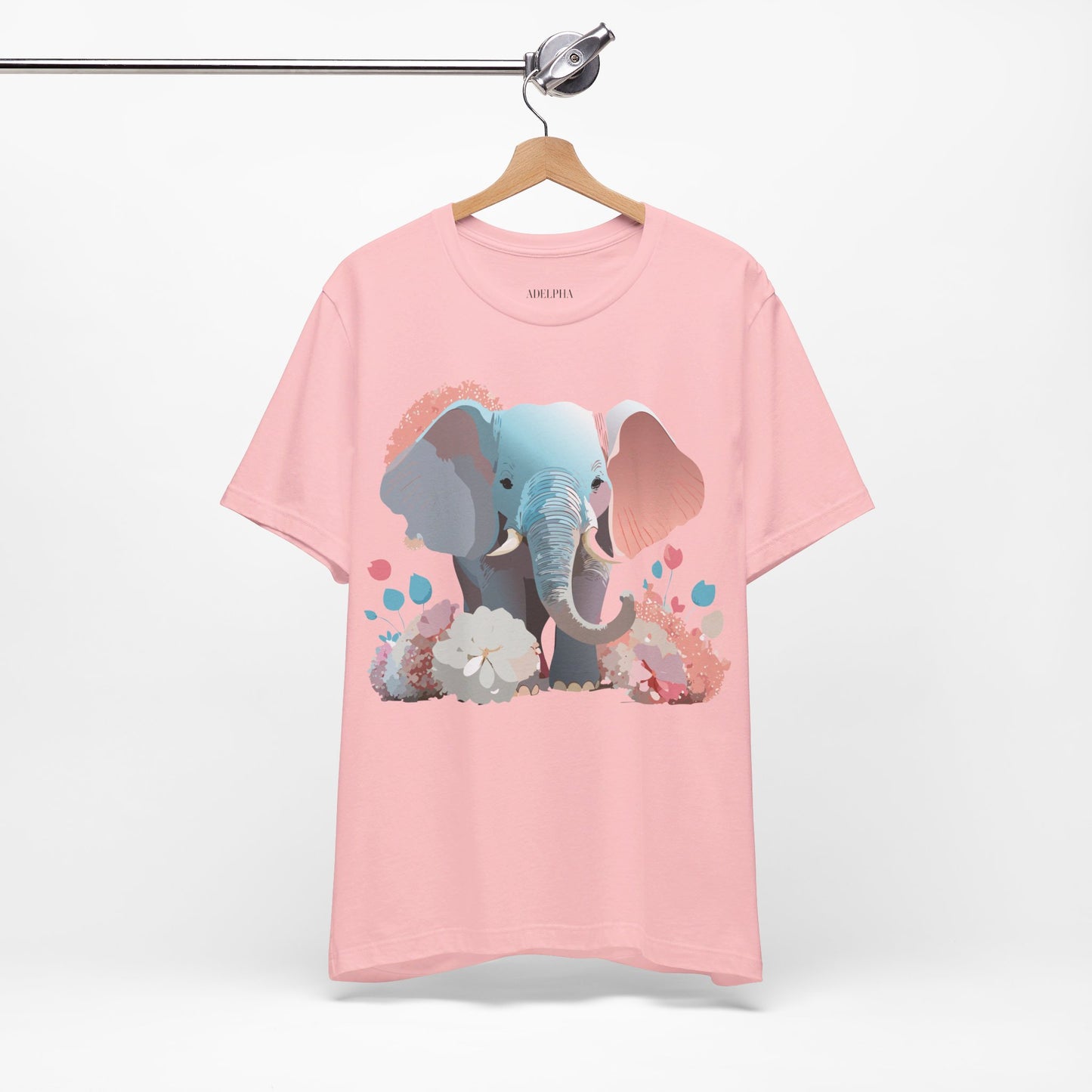 T-shirt en coton naturel avec motif éléphant