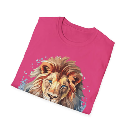 Unisex Lion Shirt Floral Lion Tee Gildan Softstyle 64000 Tee