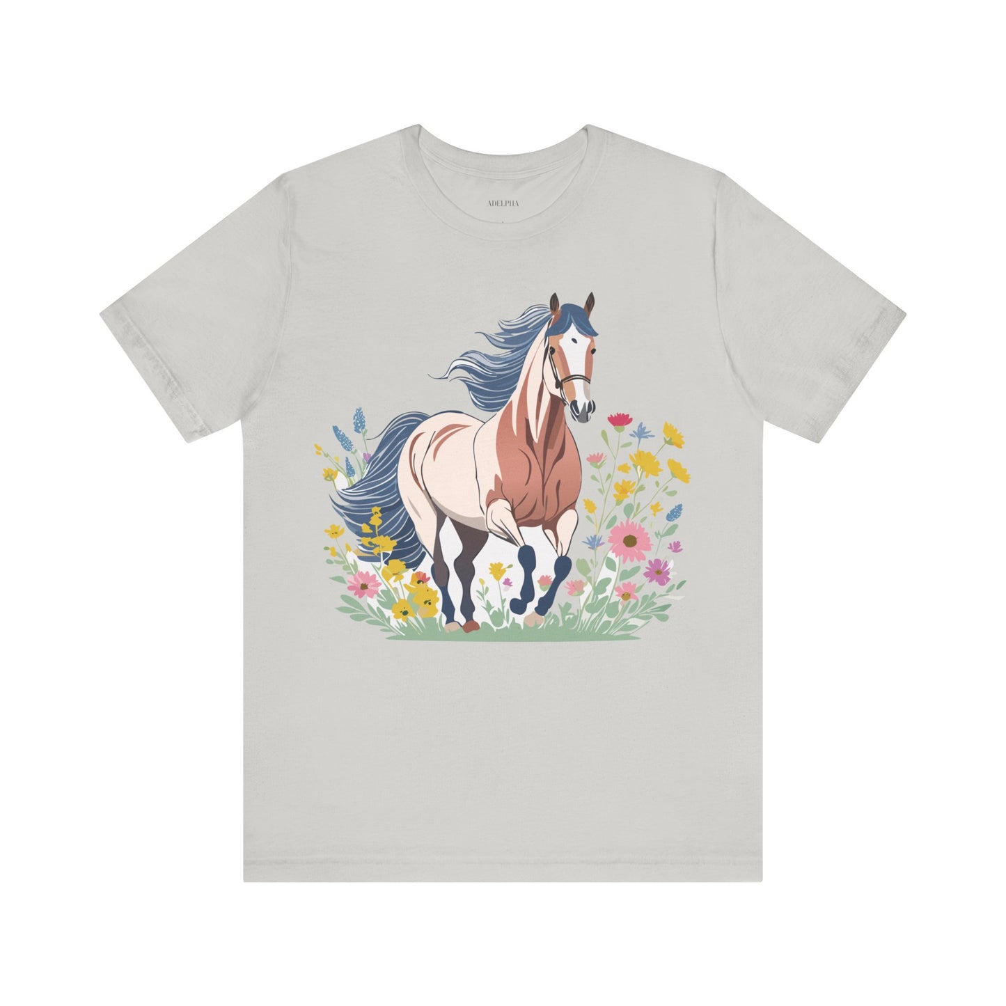 Natural Cotton Tee Shirt with Horse