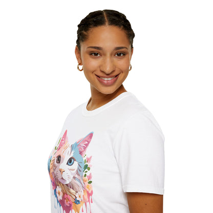 Cat Shirt Unisex Softstyle Tee 100 Percent Ring Spun Cotton Kitten Tee