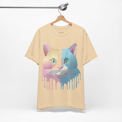 Natural Cotton Tee Shirt with Cat Printify