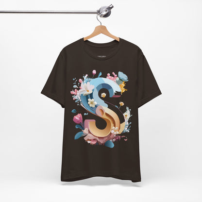 Natural Cotton Tee Shirt - Letters Collection - S Printify