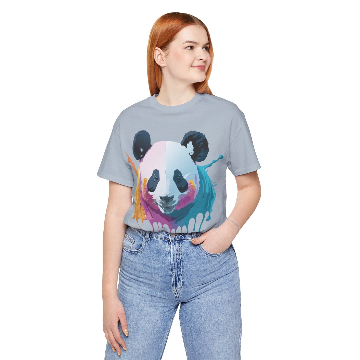 Natural Cotton Tee Shirt with Panda