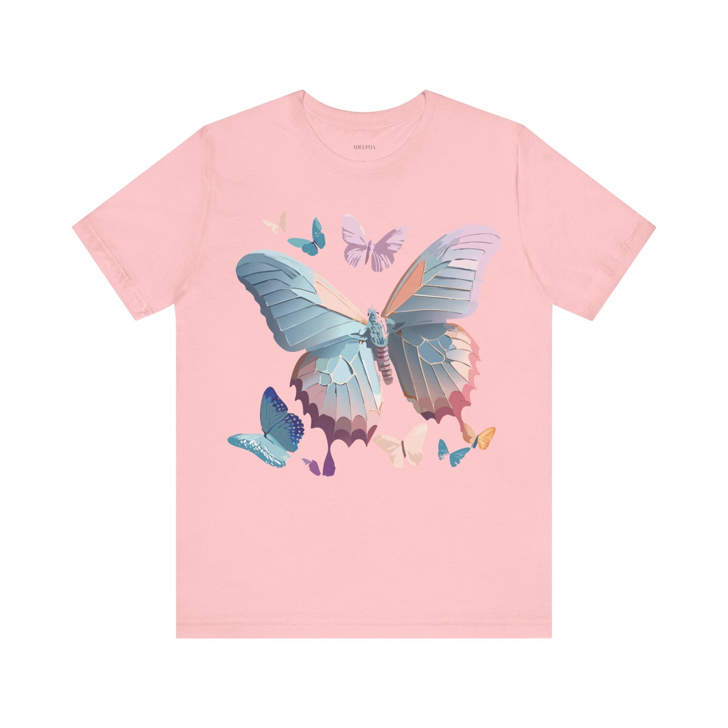 Natural Cotton Tee Shirt with Butterfly