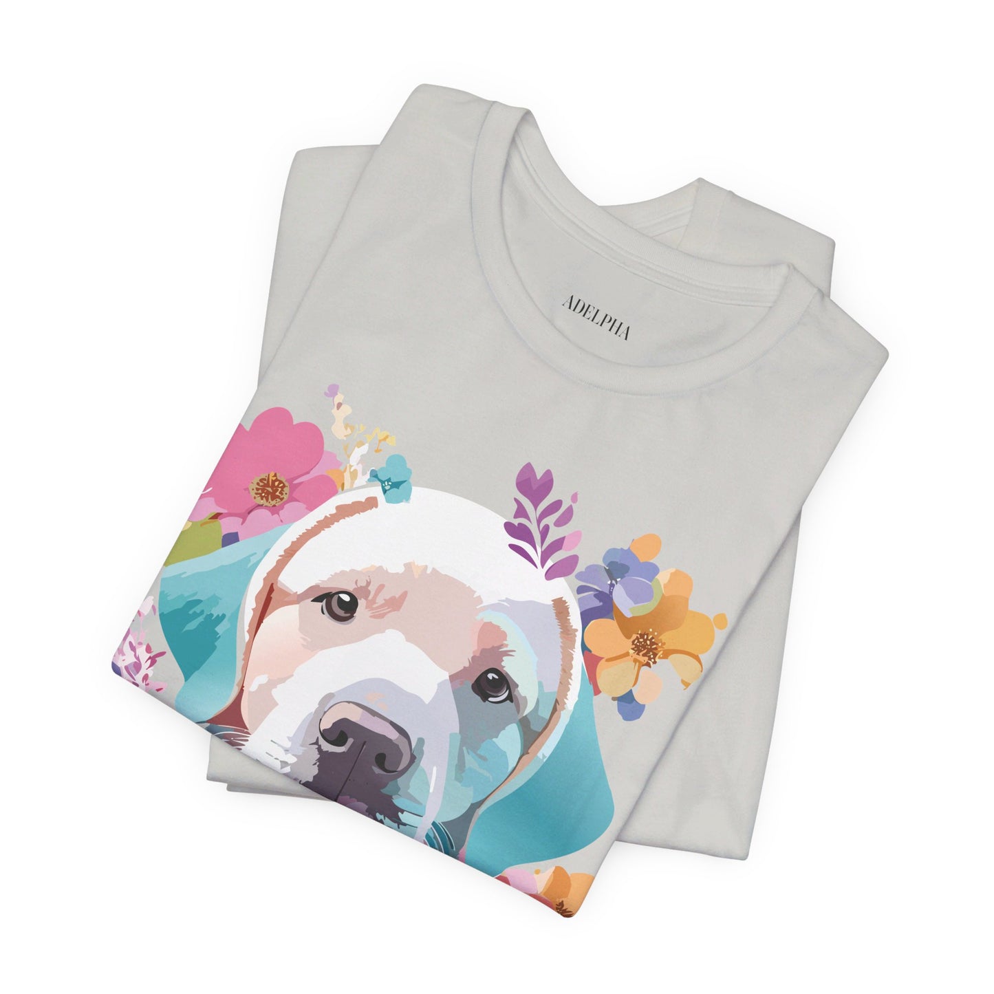 Natural Cotton Tee Shirt with Dog