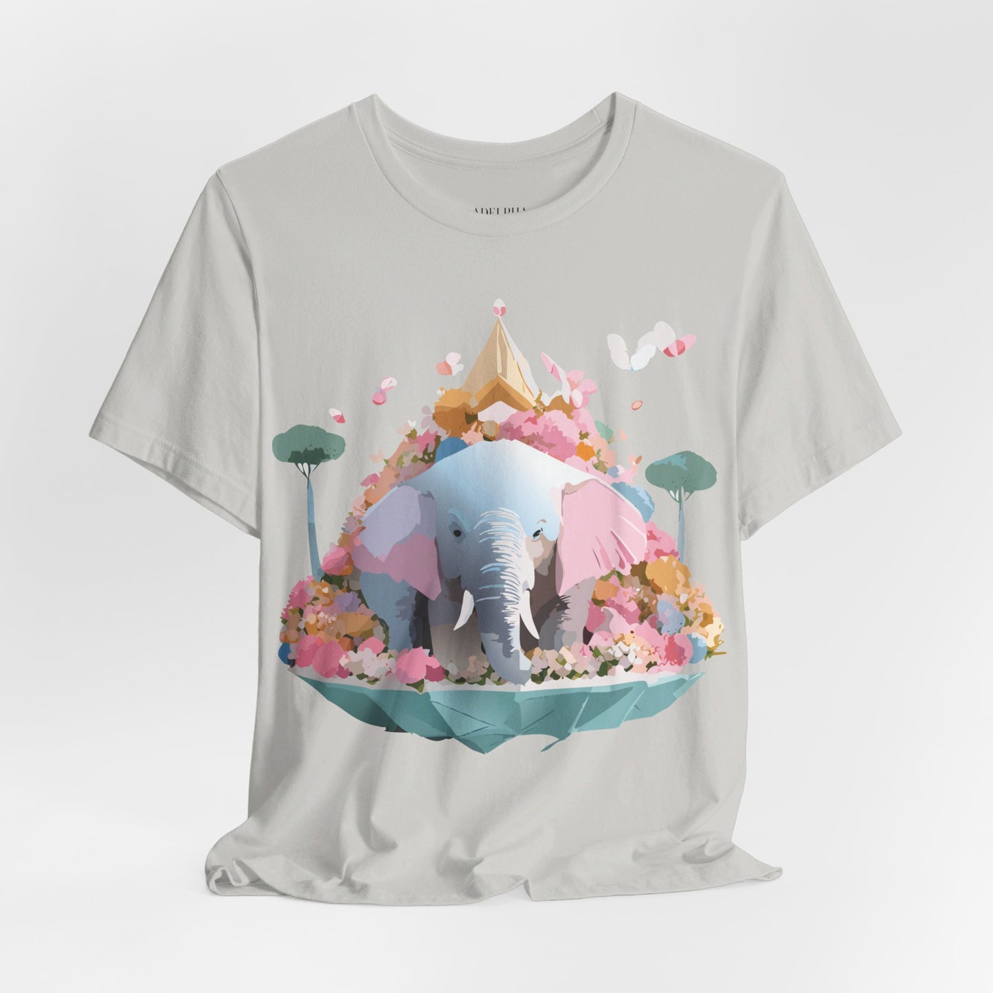 T-shirt en coton naturel avec motif éléphant