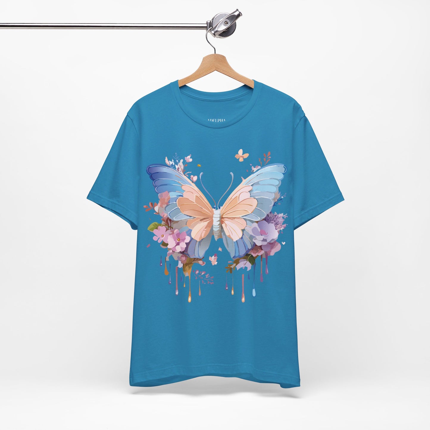 T-Shirt aus natürlicher Baumwolle mit Schmetterling