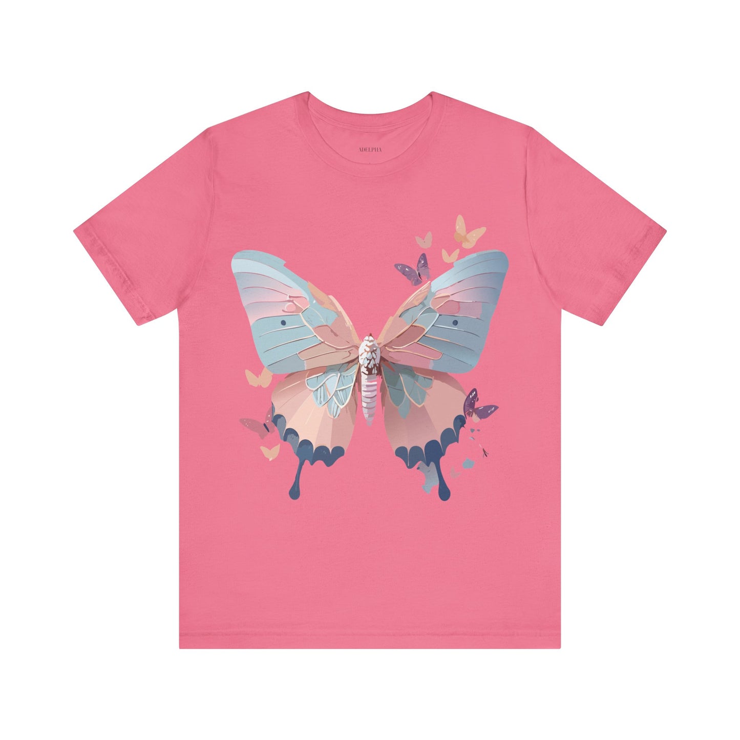 Natural Cotton Tee Shirt with Butterfly