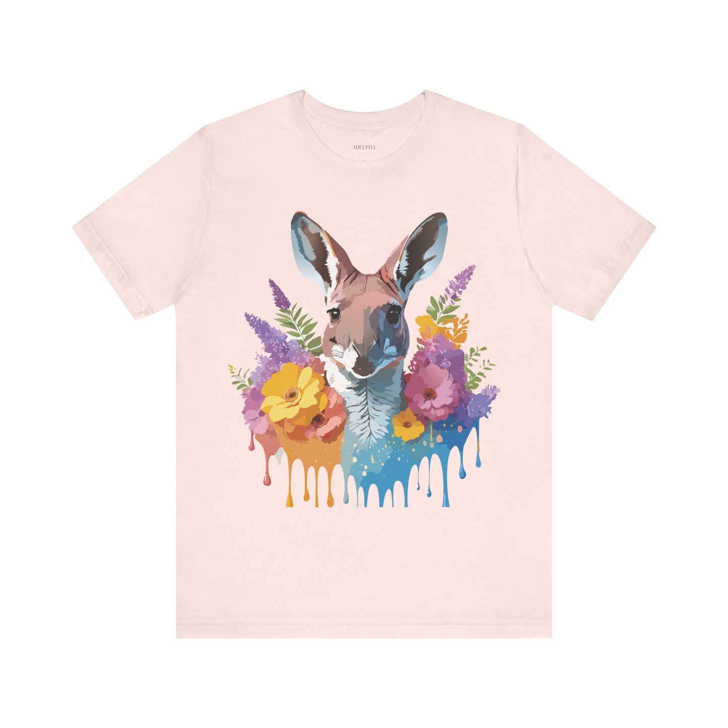 Natural Cotton Tee Shirt with Kangaroo