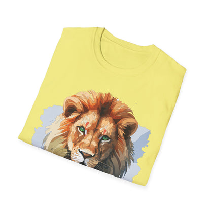 Lion Shirt Unisex Animal Tee Softstyle Gildan 64000 100 Percent Ring Spun Cotton