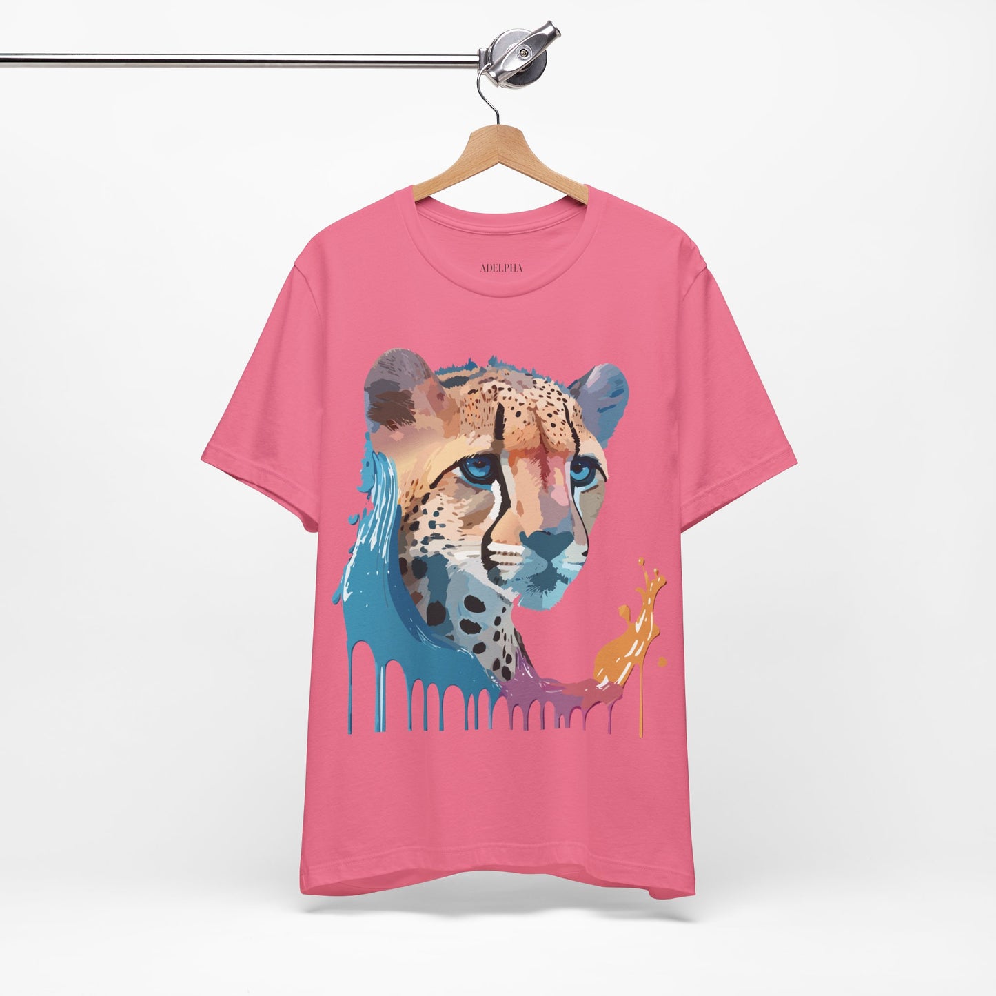 Natural Cotton Tee Shirt with Cheetah