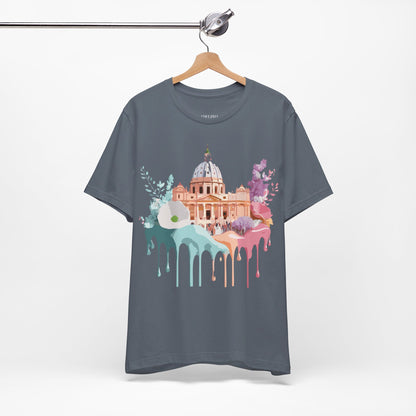 Natural Cotton Tee Shirt - Beautiful Places Collection - Rome Printify