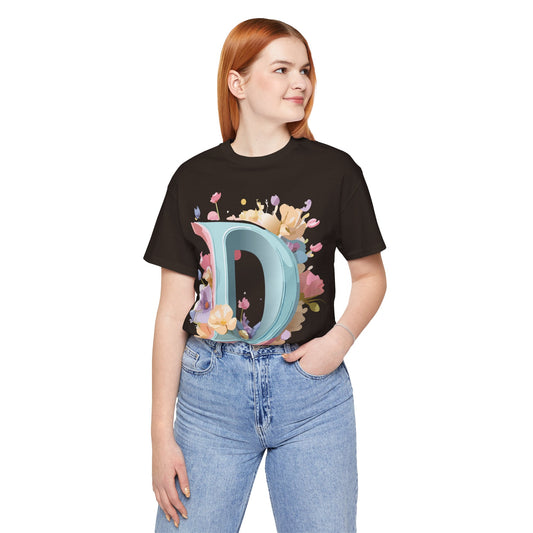 Natural Cotton Tee Shirt - Letters Collection - D Printify