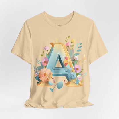 Natural Cotton Tee Shirt - Letters Collection - A Printify
