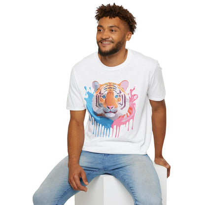 Tiger Shirt Unisex Animal Print Tee Gildan Softstyle 64000 Cotton