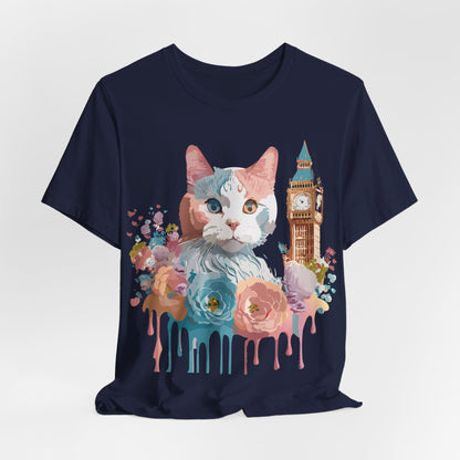 Natural Cotton Tee Shirt with Cat Printify