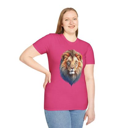 Gildan Softstyle Lion Print T Shirt Floral Tee For Unisex Everyday Comfort