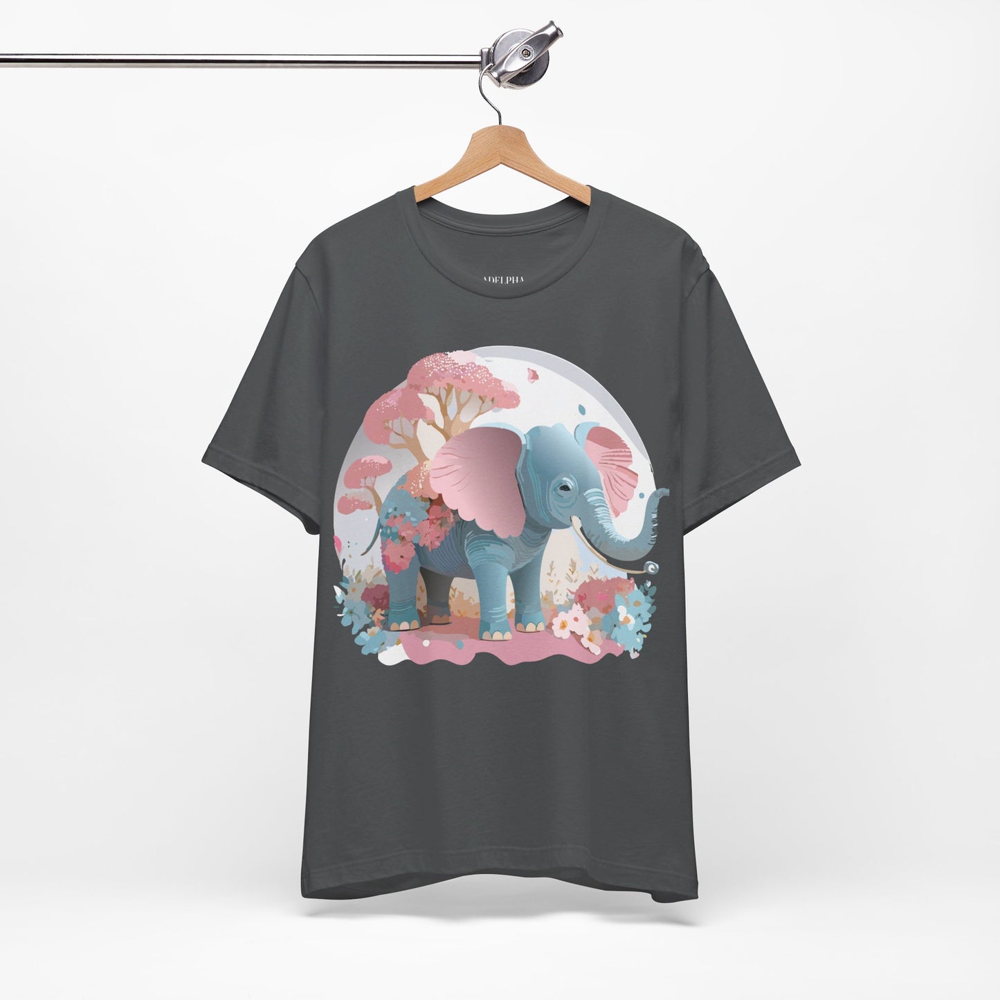 Natural Cotton Tee Shirt with Elephant