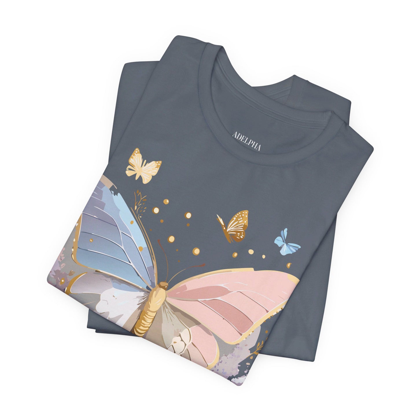 T-Shirt aus natürlicher Baumwolle mit Schmetterling