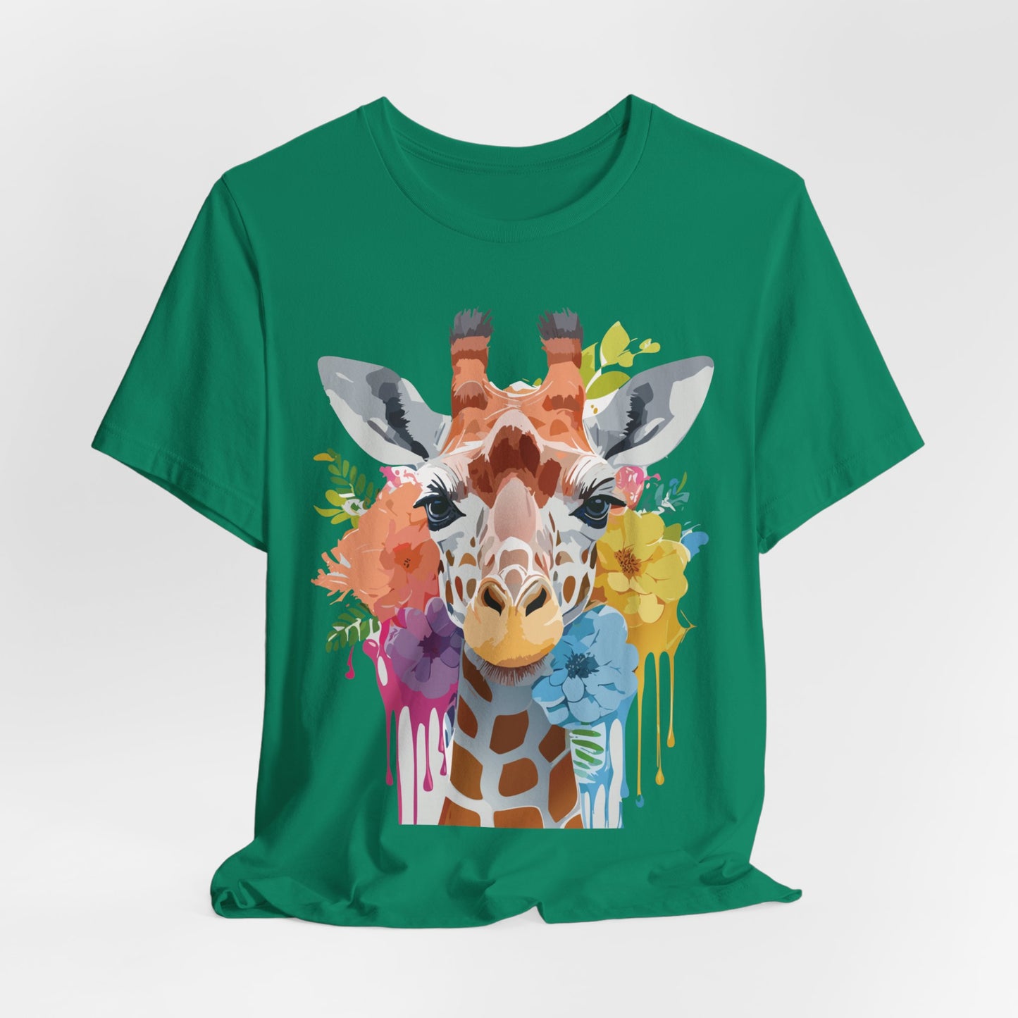 Natural Cotton Tee Shirt with Giraffe