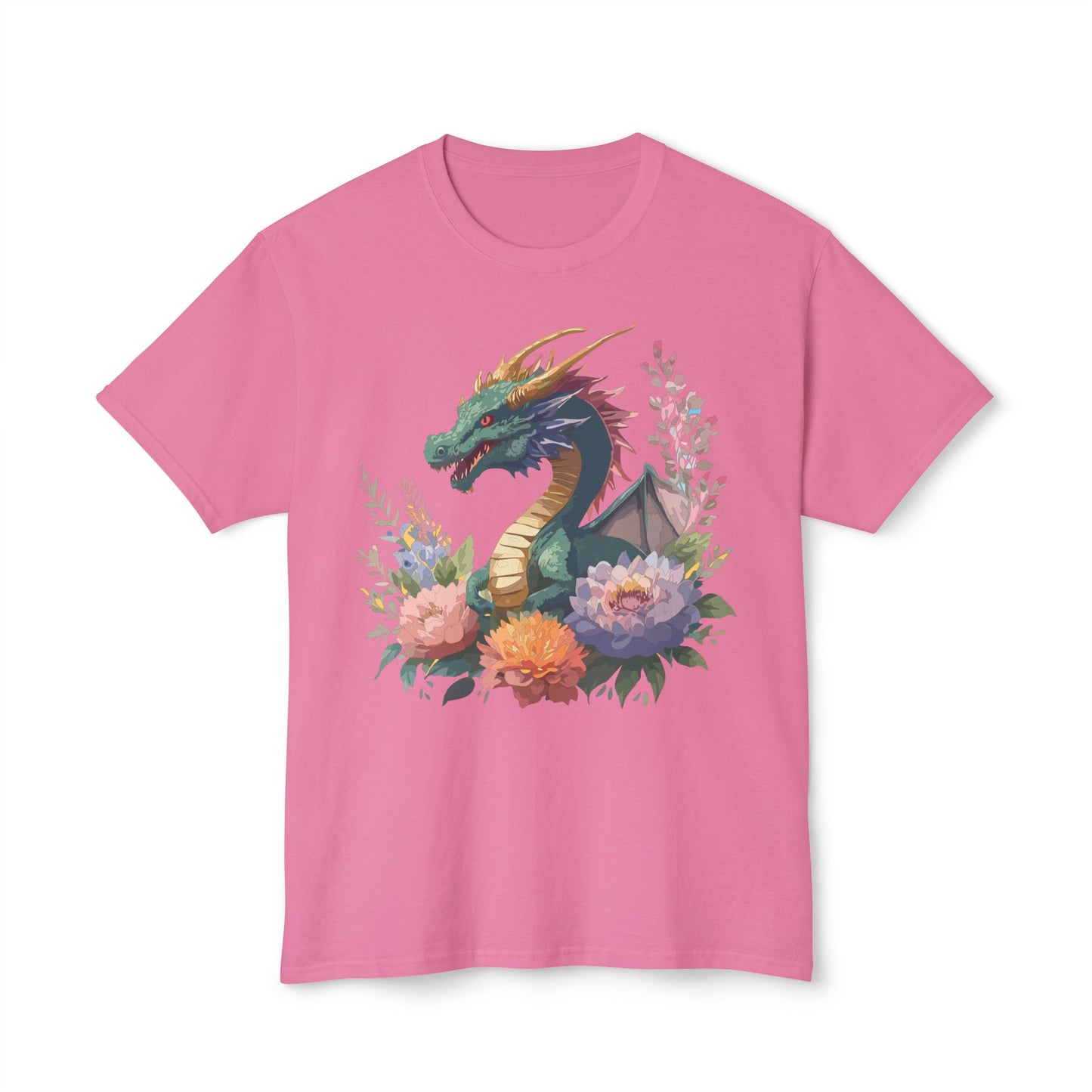 Dragon T-Shirt, Vintage Dragon Tee, Floral Tees, Dragon Art Design Shirt, Tee Shirt with Dragon 7