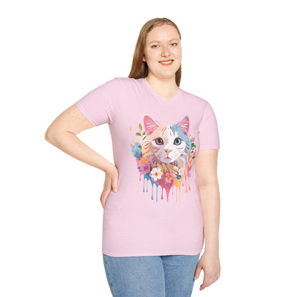 Cat Shirt Unisex Softstyle Tee 100 Percent Ring Spun Cotton Kitten Tee