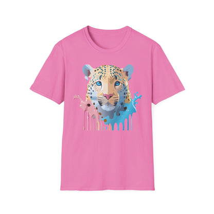Unisex Cheetah Print Gildan Softstyle 64000 Short Sleeve T Shirt