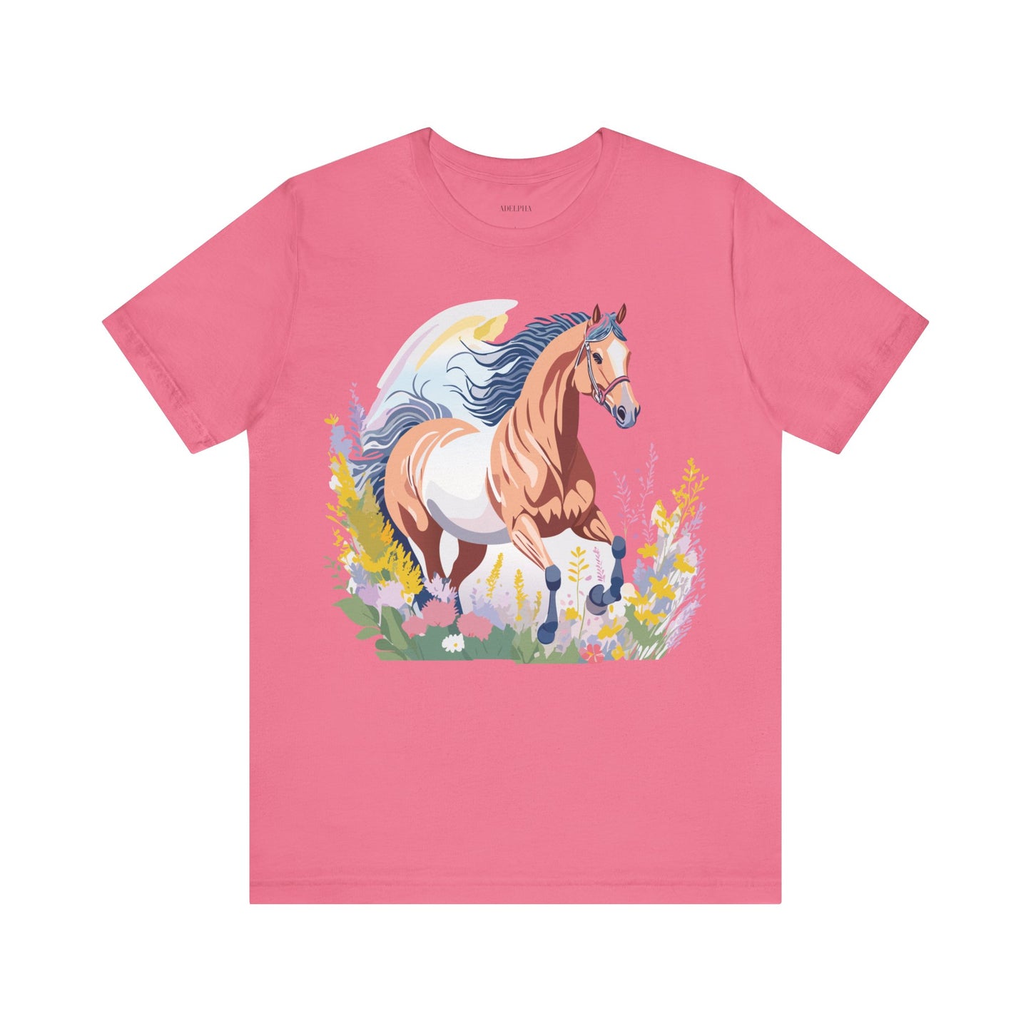 Natural Cotton Tee Shirt with Horse