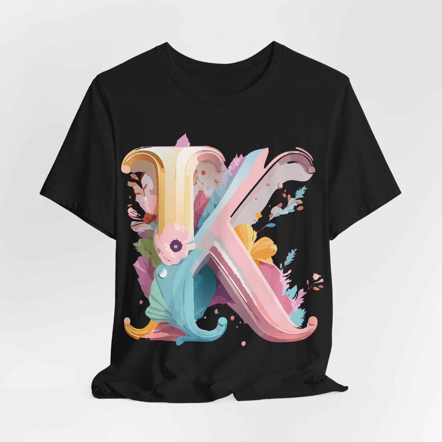 Natural Cotton Tee Shirt - Letters Collection - K