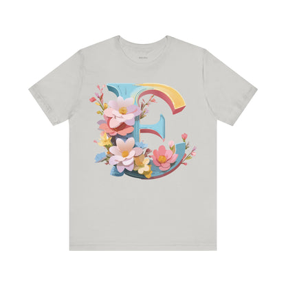 Natural Cotton Tee Shirt - Letters Collection - E Printify