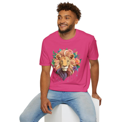 Lion Shirt Unisex Softstyle Tee 100 Percent Ring Spun Cotton Animal Print