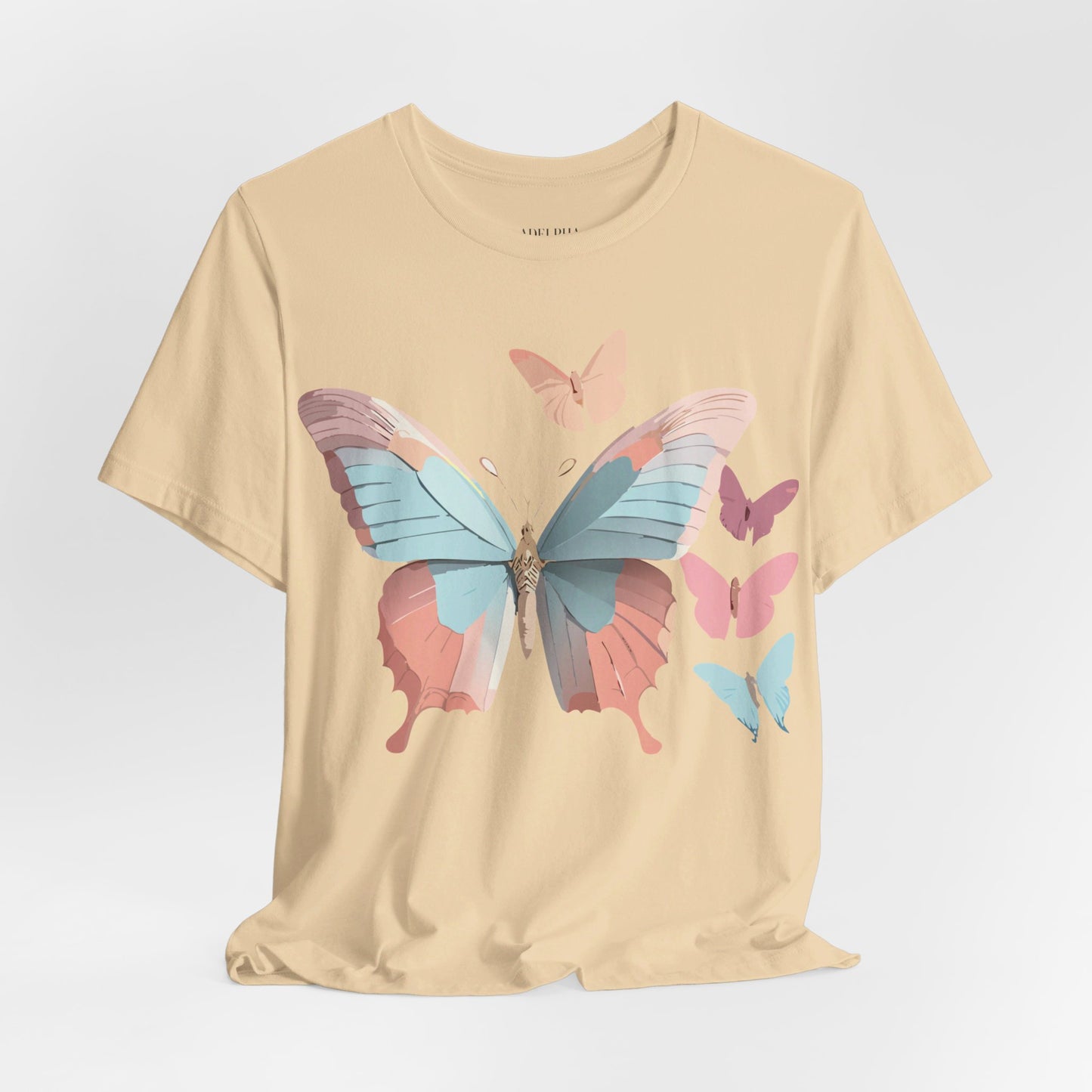 T-Shirt aus natürlicher Baumwolle mit Schmetterling