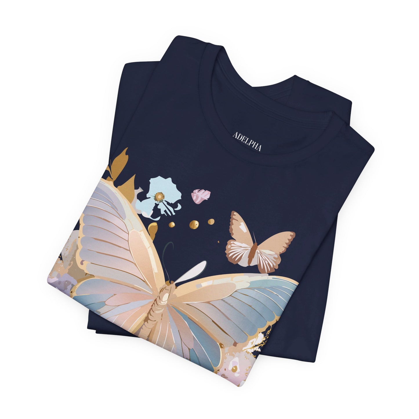 T-Shirt aus natürlicher Baumwolle mit Schmetterling