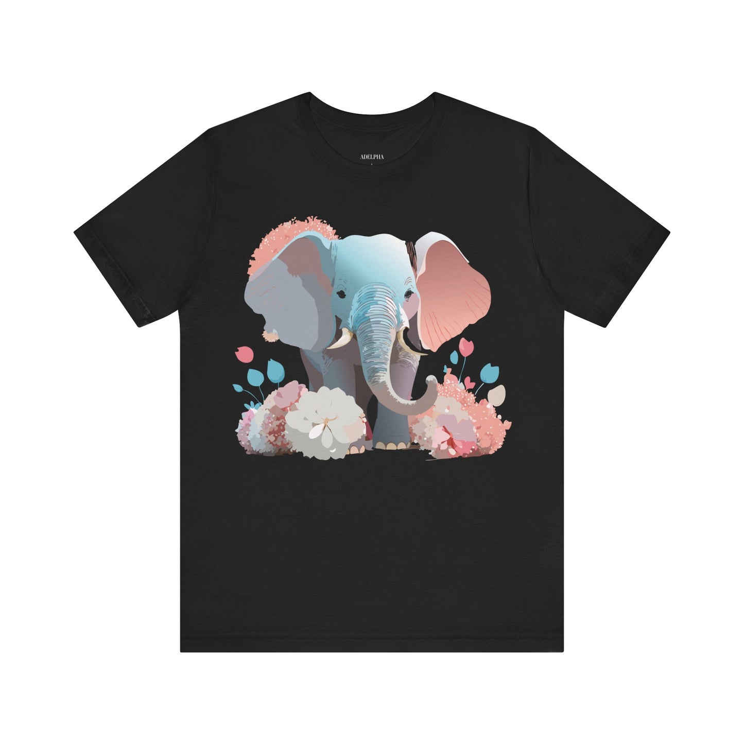 T-shirt en coton naturel avec motif éléphant