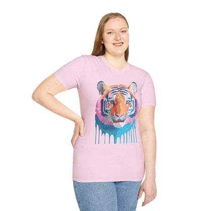 Tiger Print Unisex Softstyle Breathable Cotton Tee 64000 Gildan Shirt