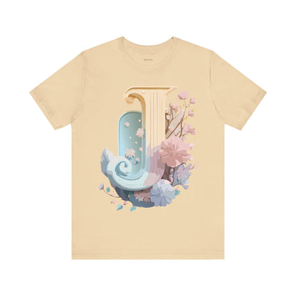 Natural Cotton Tee Shirt - Letters Collection - J Printify