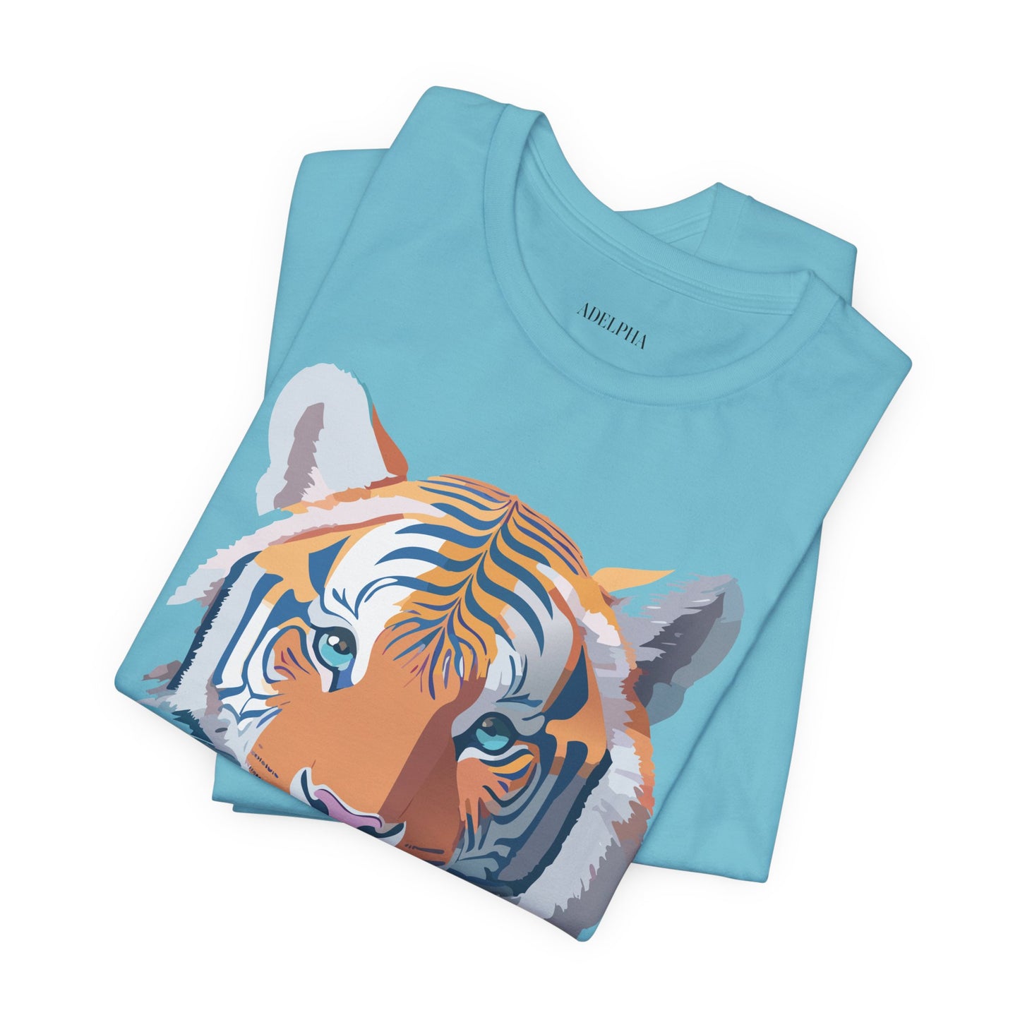 Natural Cotton Tee Shirt with Tiger