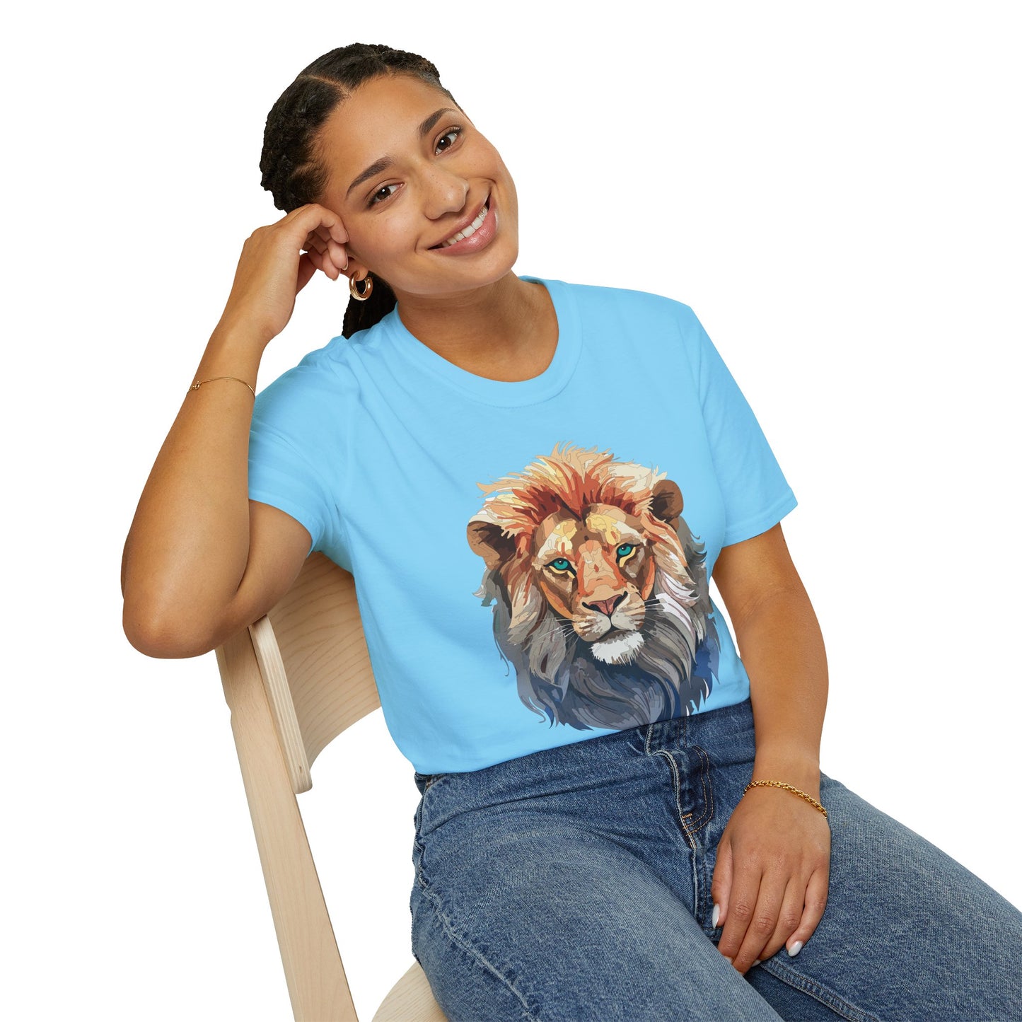 Lion Shirt, Shirt with Lion, Floral Lion Tee, Shirt with Animals